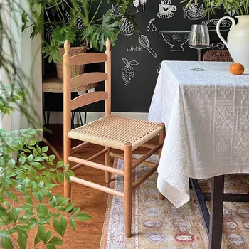 Обеденный стул из ротанга для ресторана, Передвижной Эргономичный кухонный стол, Дизайн стула Sedie Soggiorno Moderno Кухонная мебель