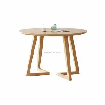 Современный Простой обеденный стол, Обеденный стол из массива дерева, Высококачественная дубовая мебель, устойчивая к коррозии и царапинам