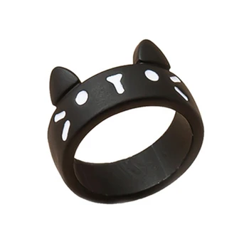 Мультяшное животное для кошек Кольца для женщин Модные украшения Черное кольцо для сережек для кошек Gi