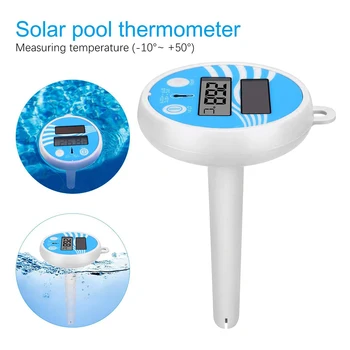 Плавающий цифровой термометр для бассейна, работающий на солнечной энергии, Открытый термометр для бассейна, Водонепроницаемый ЖК-дисплей, спа-термометр