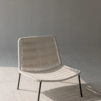Мебель для гостиной в загородном стиле в скандинавском минималистичном стиле, белая веревка, стальной каркас, кресло для отдыха mobiliario