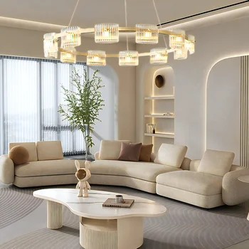 Итальянская минималистичная люстра для гостиной, современный минималистичный дизайнер, высококачественное художественное стекло для гостиной, спальни, гостиничного номера