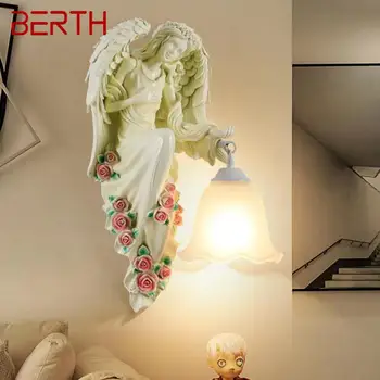 Спальное место, современный настенный светильник Angel, белый светодиодный Креативный Европейский светильник-бра из смолы для декора дома, гостиной, спальни